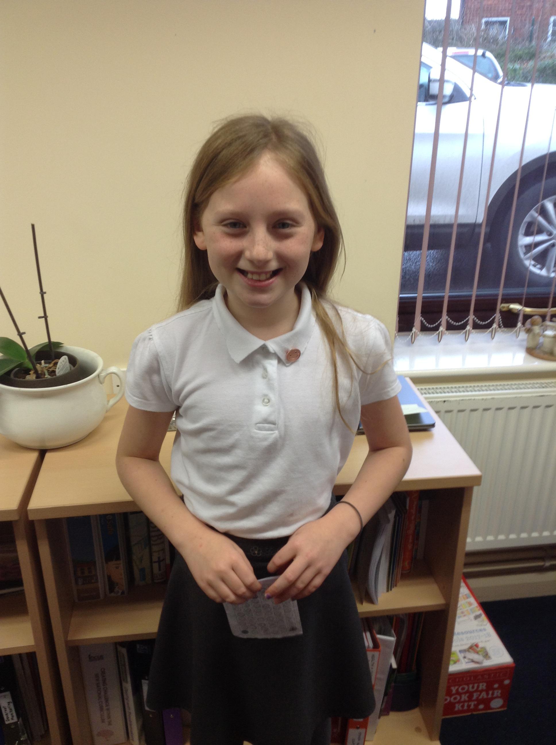 Well done to Amilee for gaining her Bronze